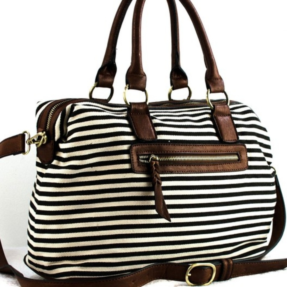 ๐๏ธ Tribal Embroidered Stripe Handbag - Picture 3 of 3